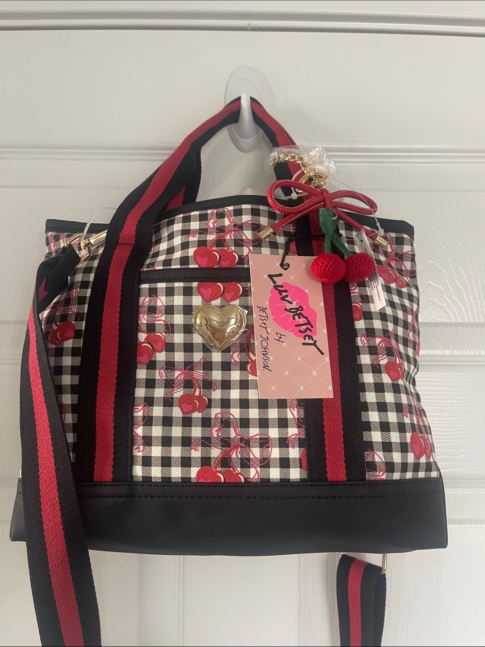 ❤️NEW!!!❤️ Luv Betsey Black & Red Cherry Tote Bag
